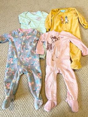 Baby Girl Sleeper Lot 6-9-12 month Peekle Cloud Island Disney Carters Clothing